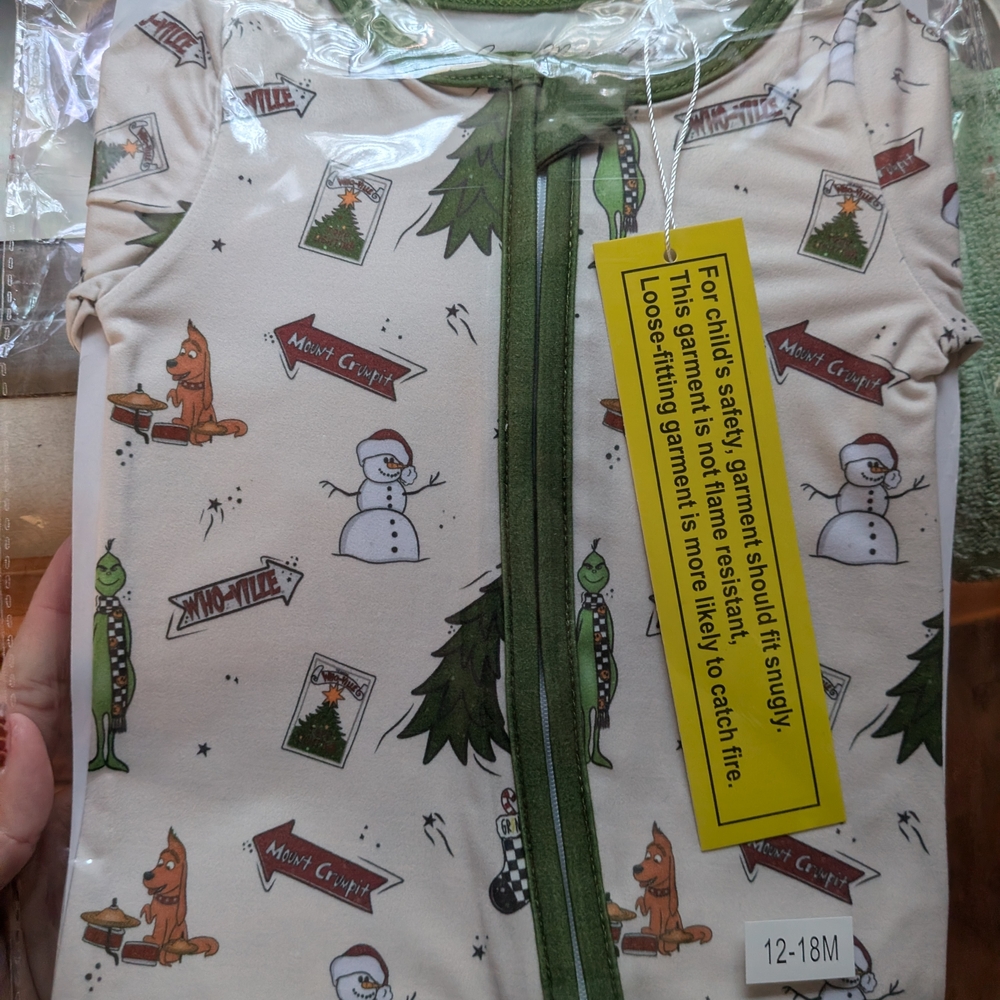 C.C. Boutique Kids Pajamas - Cream and Green